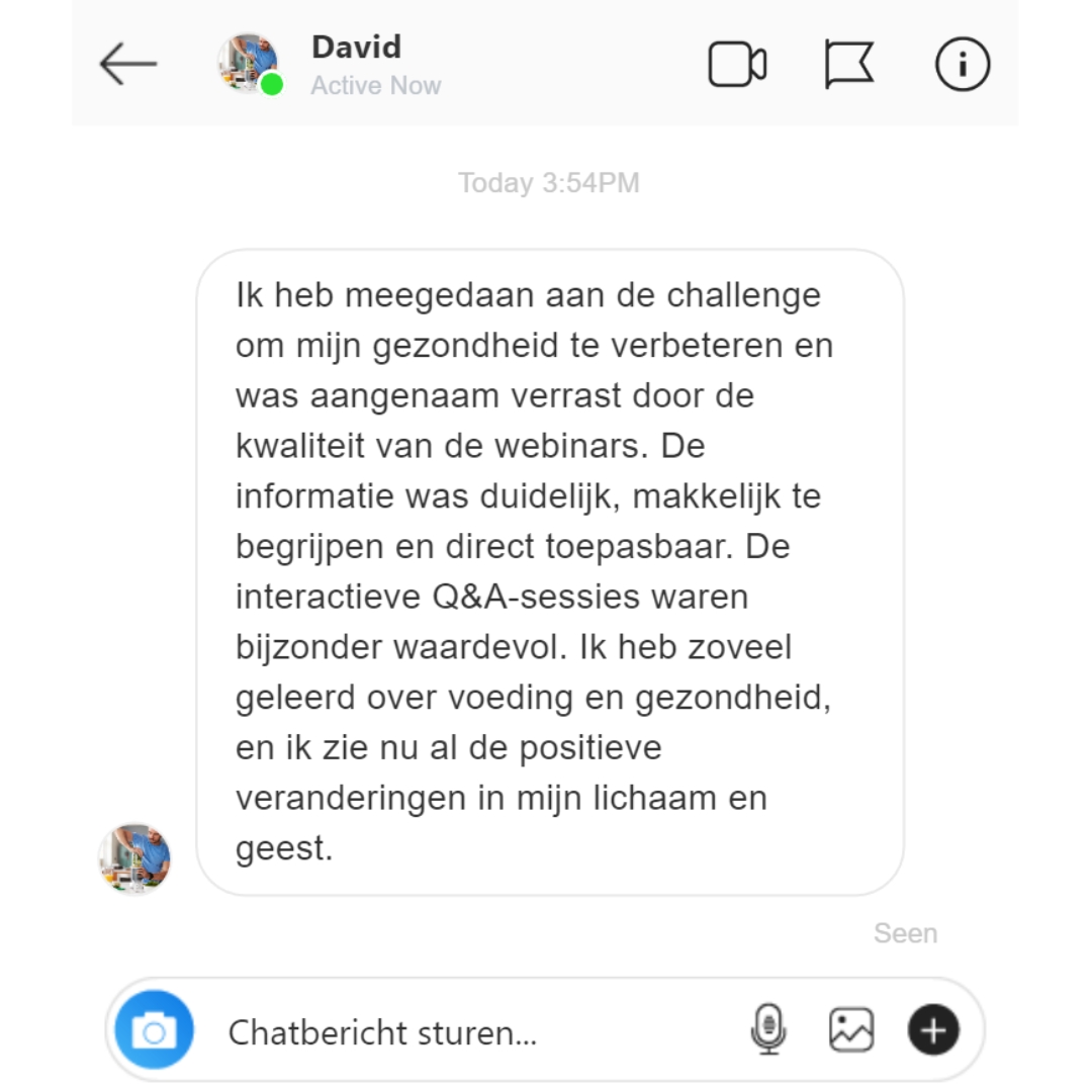 vegan challenge review david instagram message